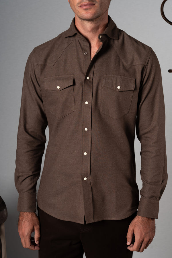 Flannel Brown Western Casual Shirt