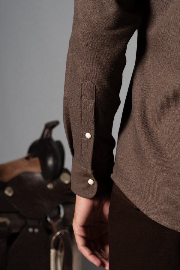 Flannel Brown Western Casual Shirt