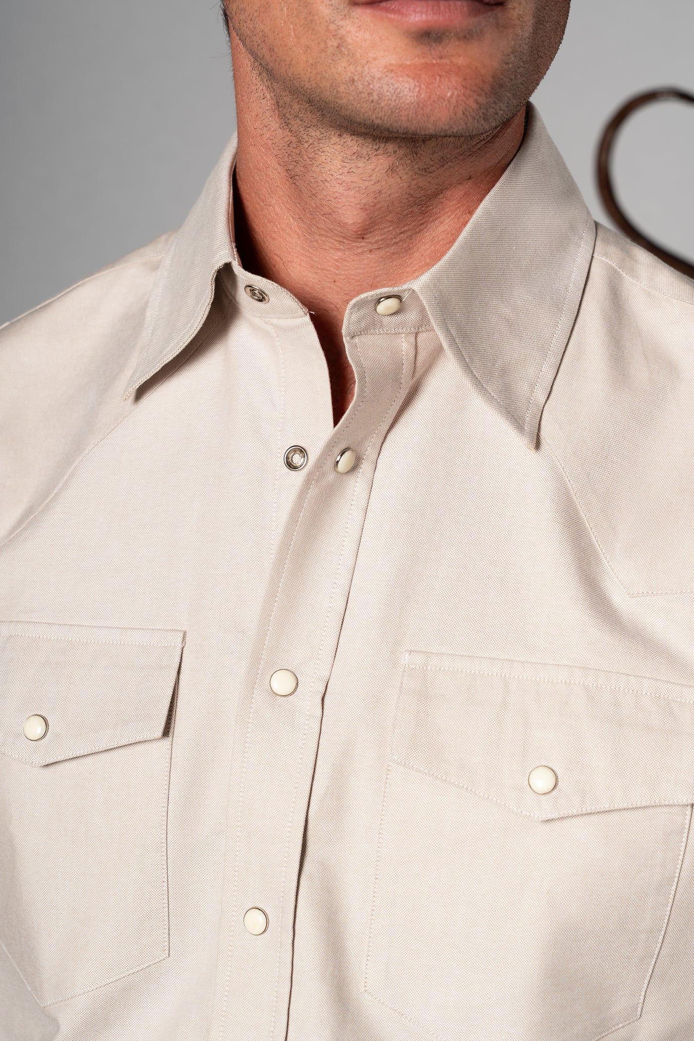 Beige Western Oxford Shirt - Camisa BUND