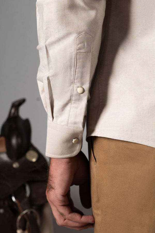 Beige Western Oxford Shirt