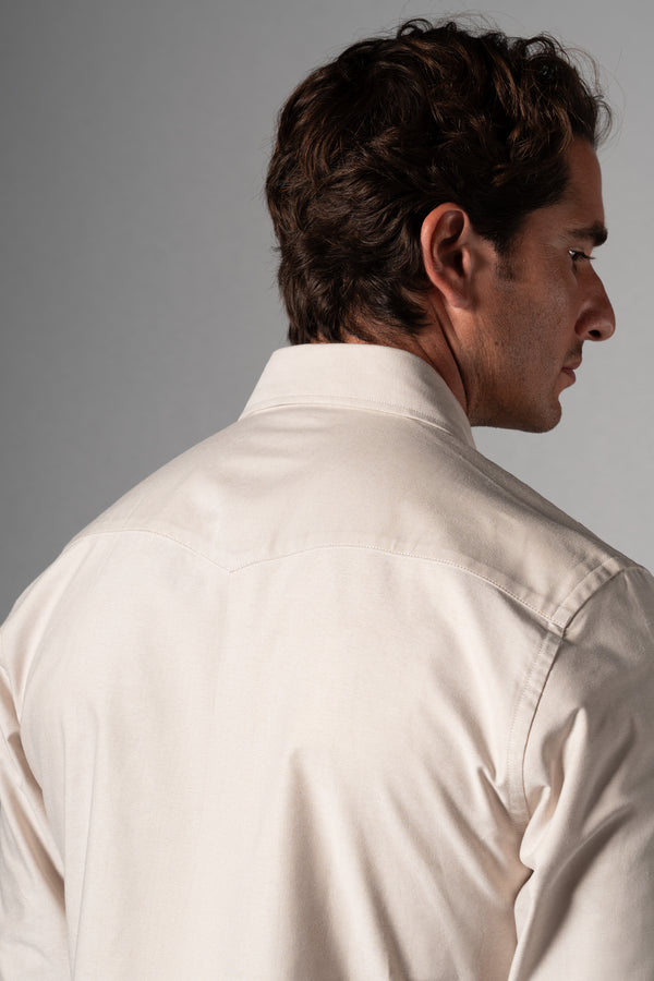 Beige Western Oxford Shirt