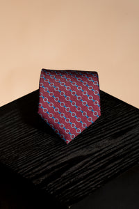 Corbata Chain Burgundy de seda - BUND