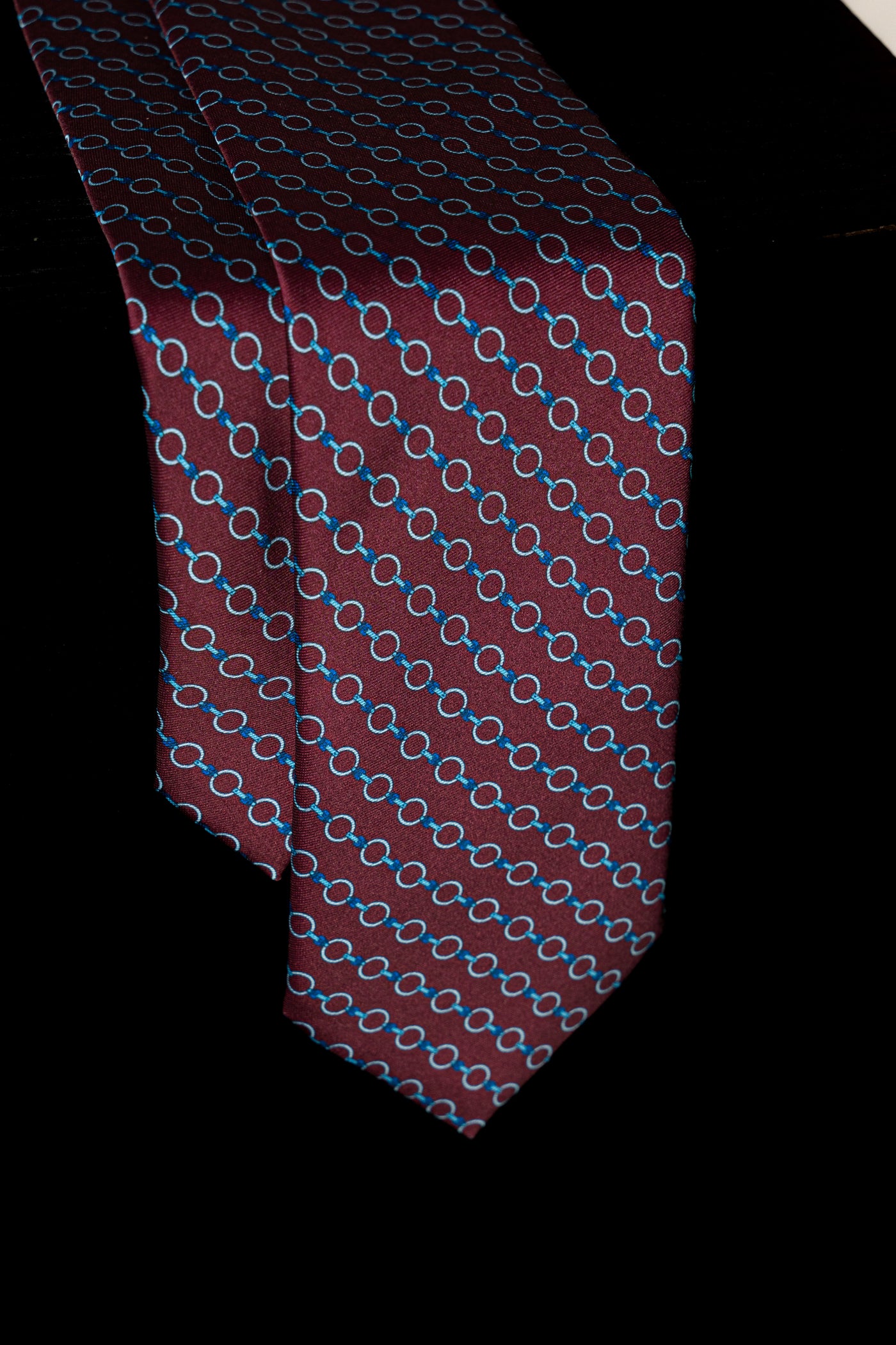 Corbata Chain Burgundy de seda - BUND