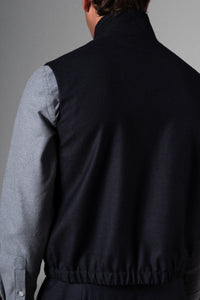 Flannel Dark Navy Zip Vest