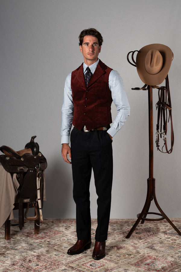 Burgundy Corduroy Tailoring Vest