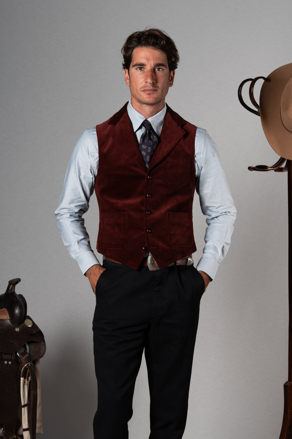 Burgundy Corduroy Tailoring Vest