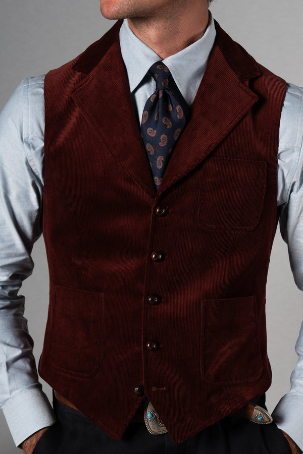 Burgundy Corduroy Tailoring Vest