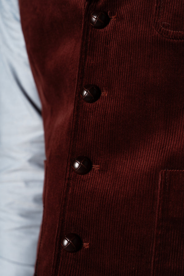 Burgundy Corduroy Tailoring Vest
