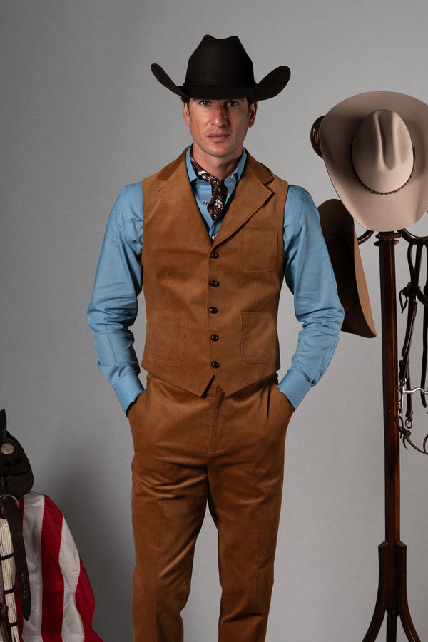 Beige Corduroy Tailoring Vest