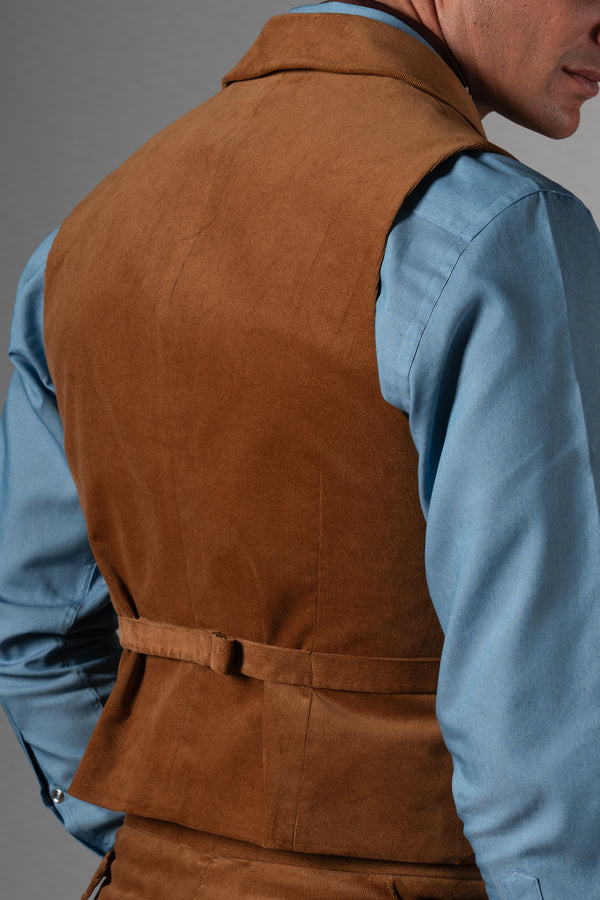 Beige Corduroy Tailoring Vest