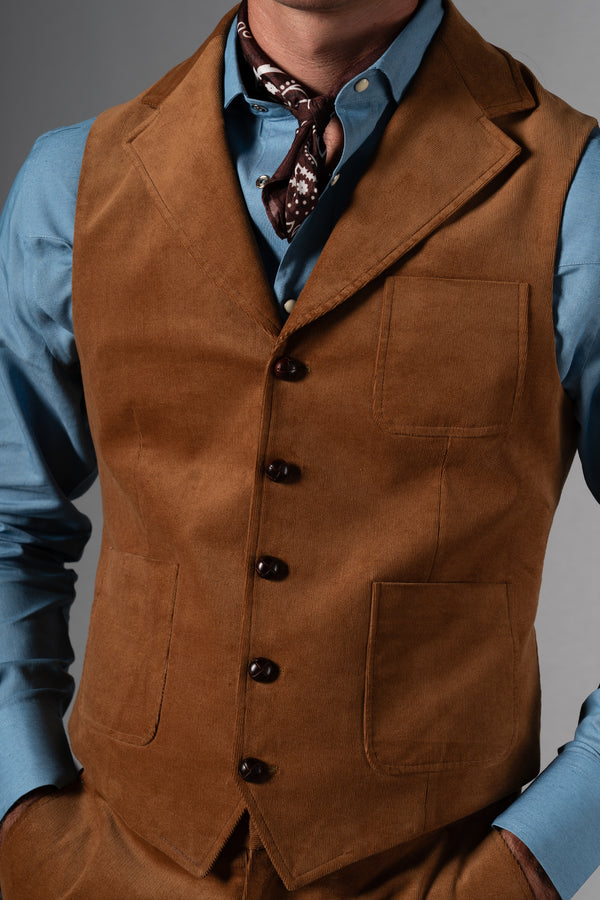 Beige Corduroy Tailoring Vest