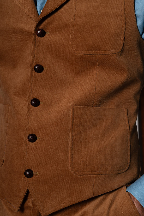 Beige Corduroy Tailoring Vest