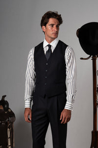 Twill Dark Navy 3 Pieces Suit - Traje a medida BUND