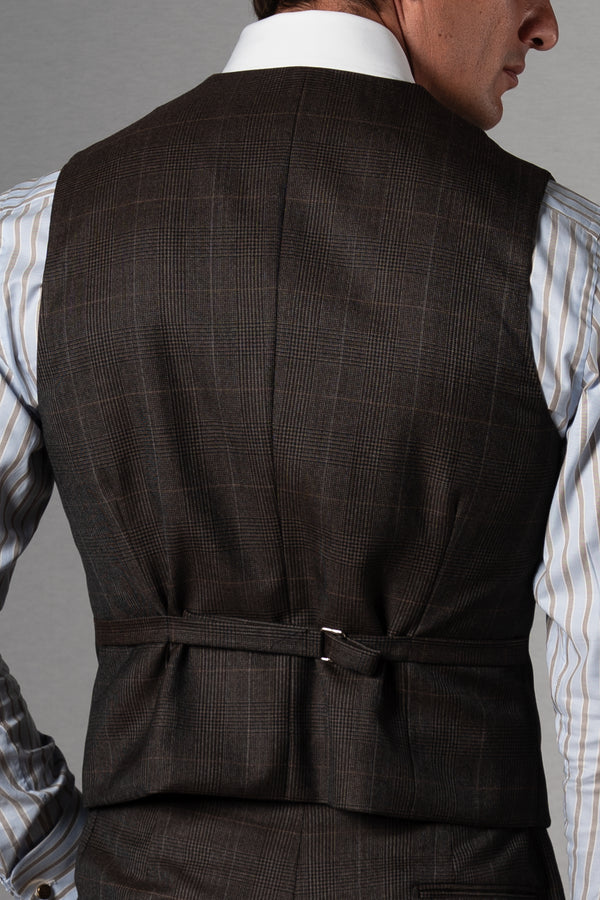 Wales Chocolate Brown Wool 3 Pieces Suit