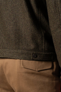 Dark Green Herringbone Flight Jacket