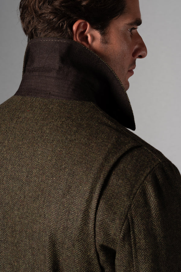 Dark Green Herringbone Flight Jacket