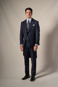 Navy Blue Pinstripe Morning Suit - Chaqué BUND