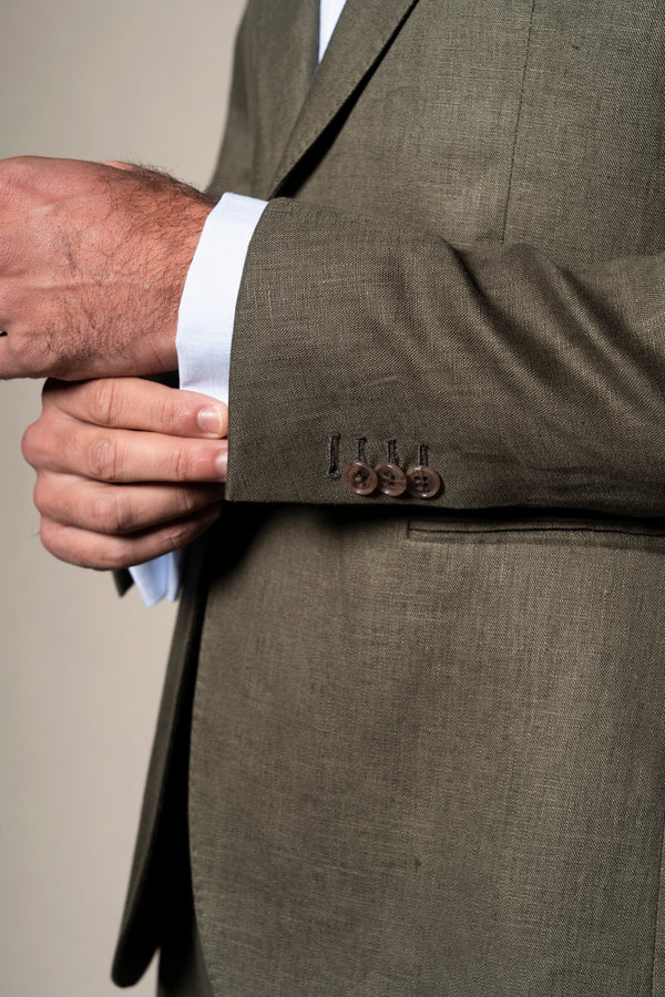 Dark Green Linen Suit
