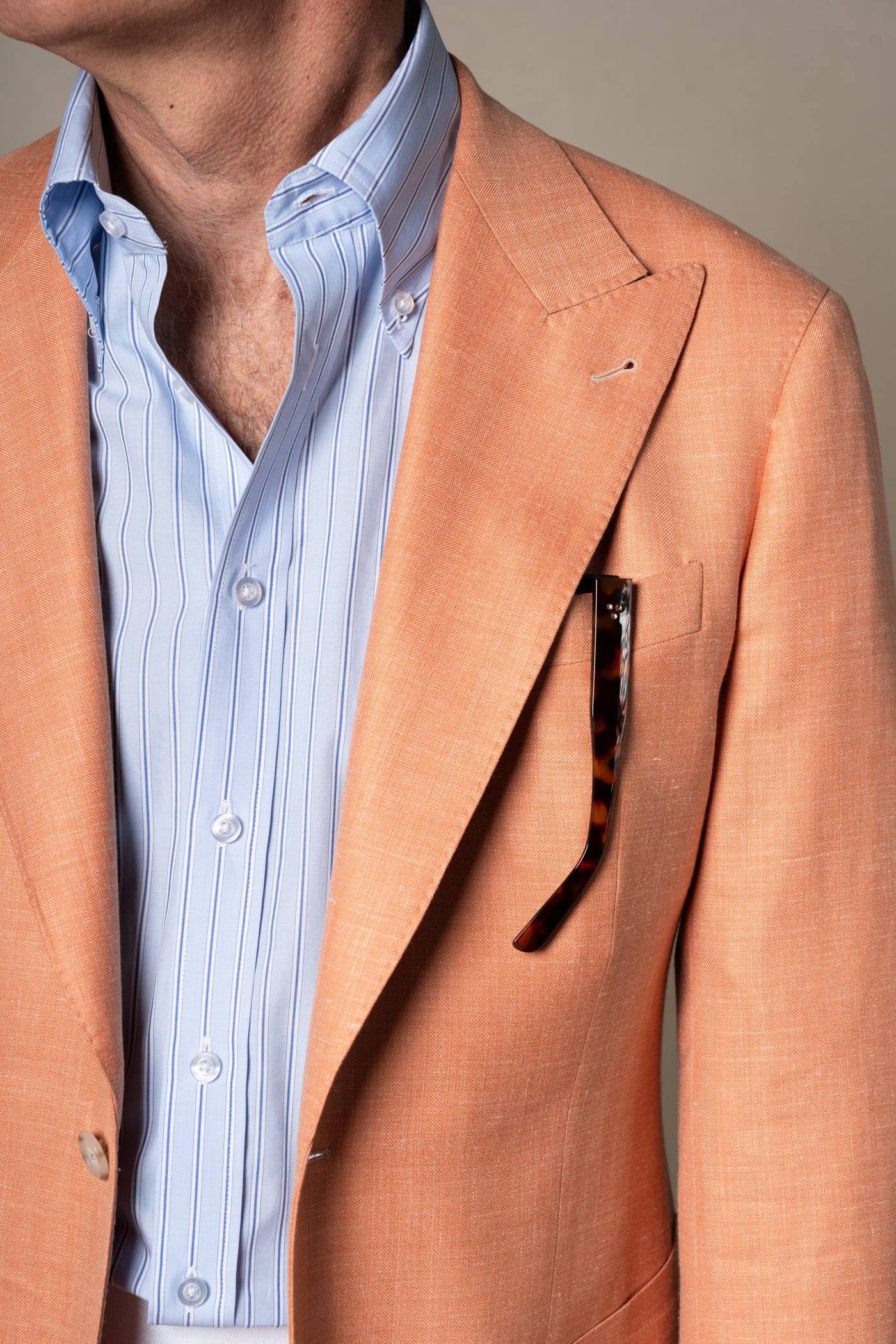 Orange Herringbone Tailoring Jacket — vista alternativa 2, BUND Costa Vice Spring Summer 26