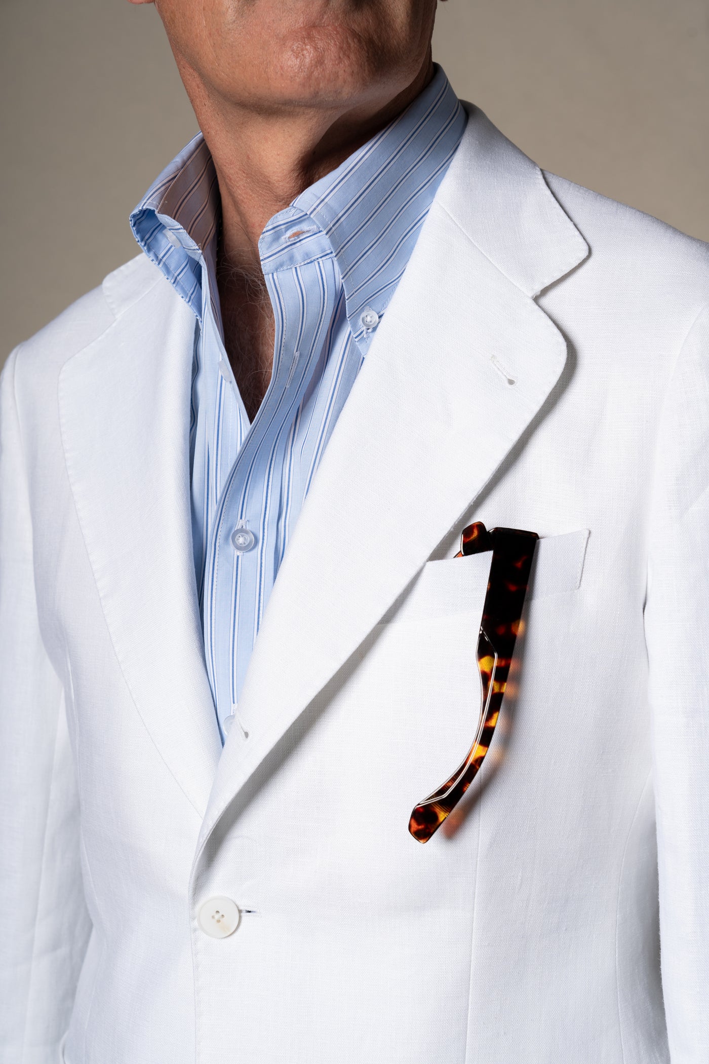 White Plain Linen Tailoring Jacket — vista alternativa 2, BUND Costa Vice Spring Summer 26