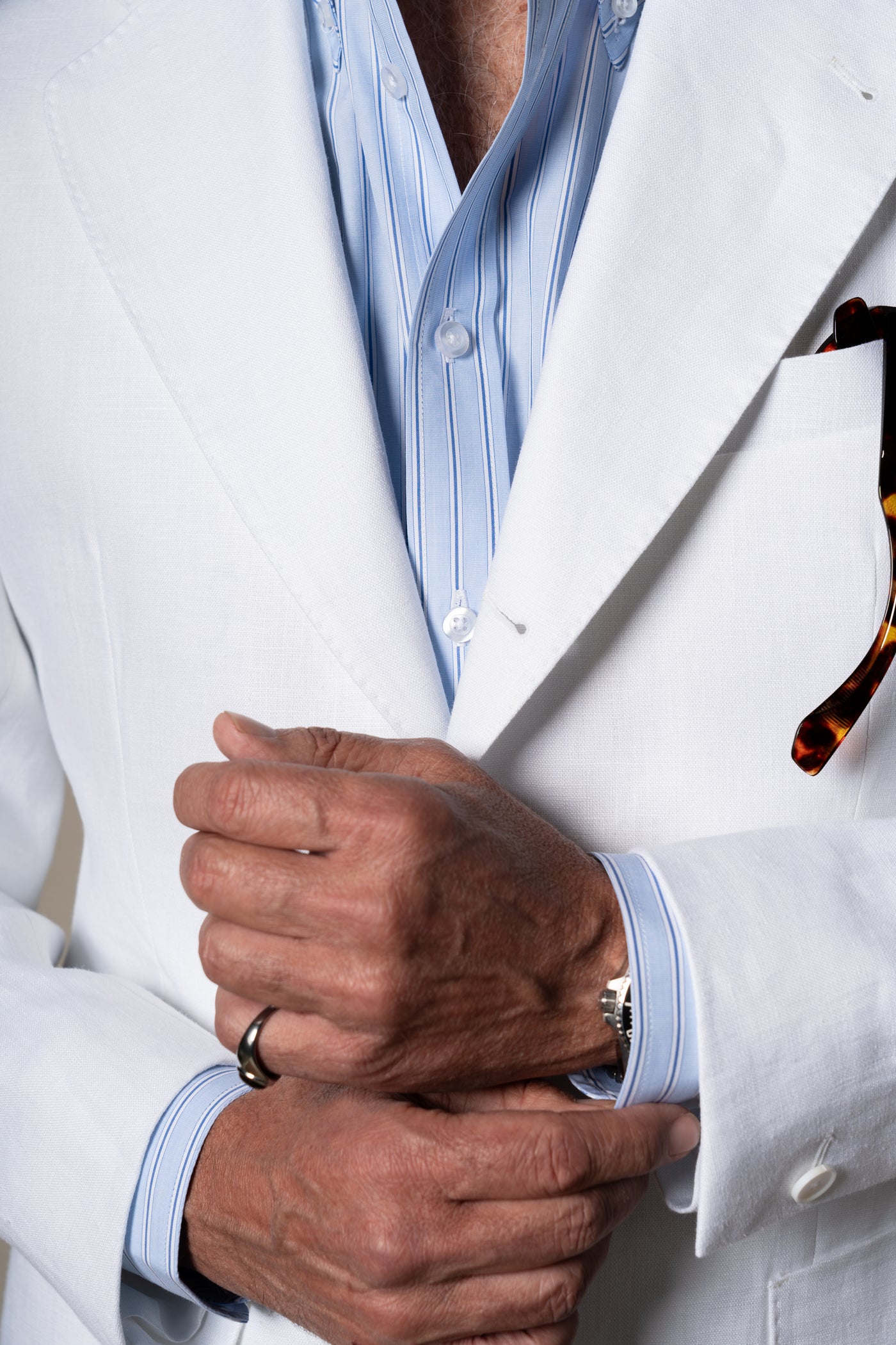 White Plain Linen Tailoring Jacket — vista alternativa 3, BUND Costa Vice Spring Summer 26