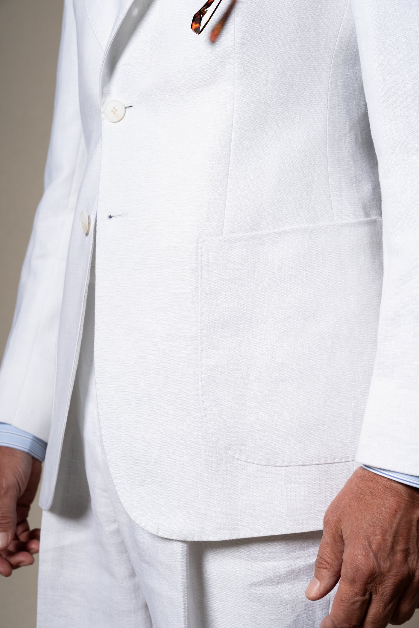 White Plain Linen Tailoring Jacket — vista alternativa 4, BUND Costa Vice Spring Summer 26