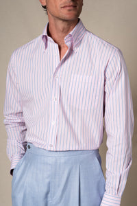 Pink Stripes Sport Cotton Casual Shirt — detalle del tejido, BUND Costa Vice SS26