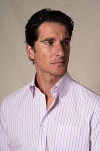 Pink Stripes Sport Cotton Casual Shirt — vista alternativa 2, BUND Costa Vice Spring Summer 26