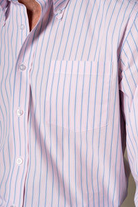 Pink Stripes Sport Cotton Casual Shirt — vista alternativa 3, BUND Costa Vice Spring Summer 26