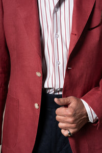 Strawberry Plain Linen Tailoring Jacket — vista alternativa 3, BUND Costa Vice Spring Summer 26