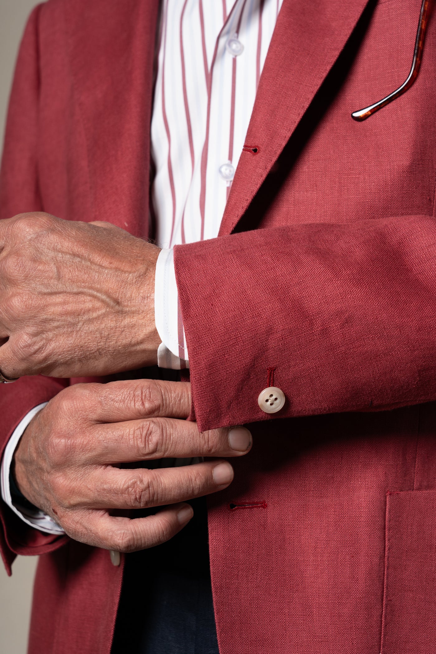 Strawberry Plain Linen Tailoring Jacket — vista alternativa 5, BUND Costa Vice Spring Summer 26
