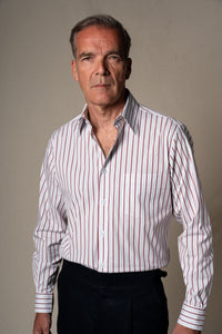 Burgundy Stripes Pocket Casual Shirt