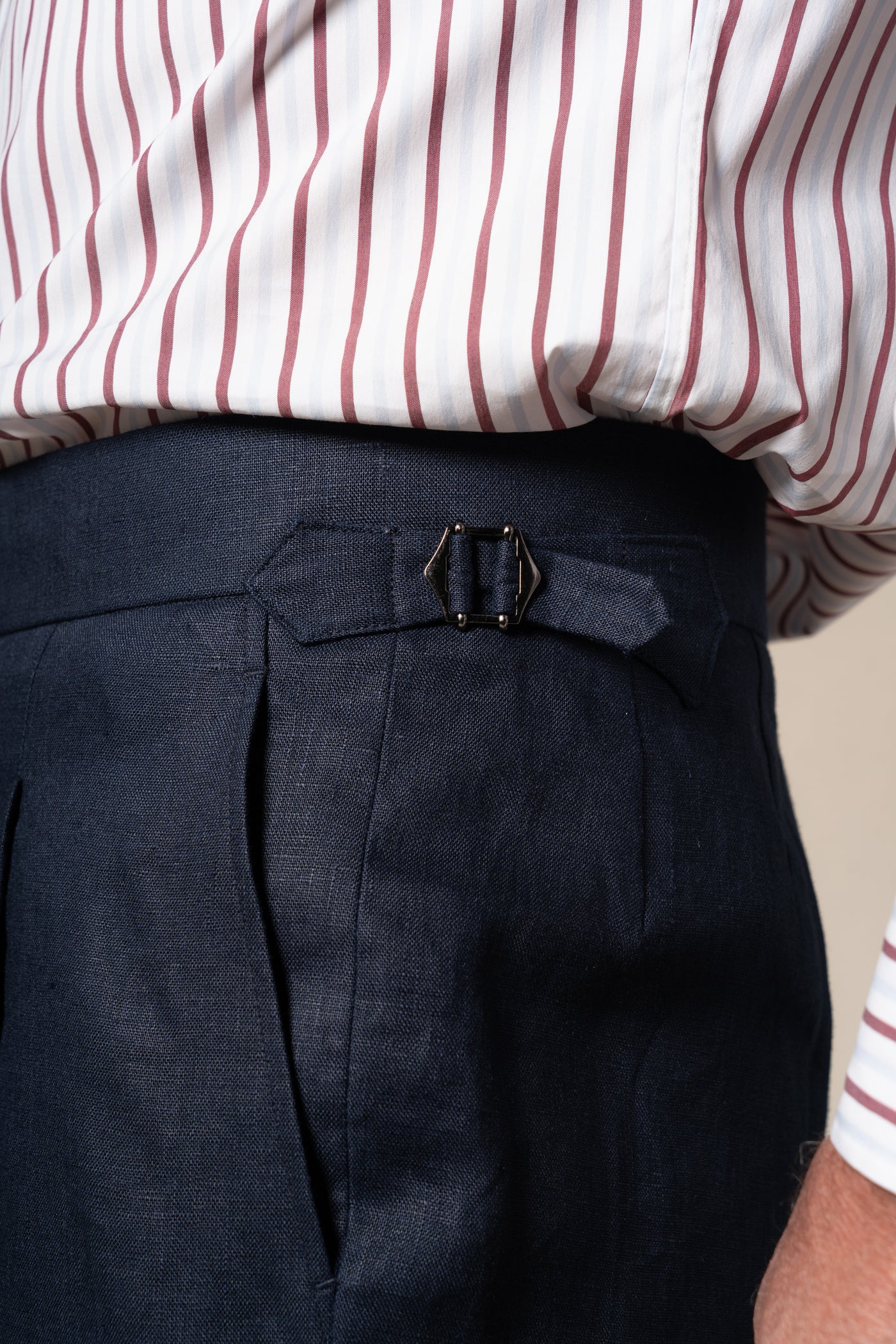 Dark Navy Plain Linen Tailoring Pants — vista alternativa 2, BUND Costa Vice Spring Summer 26