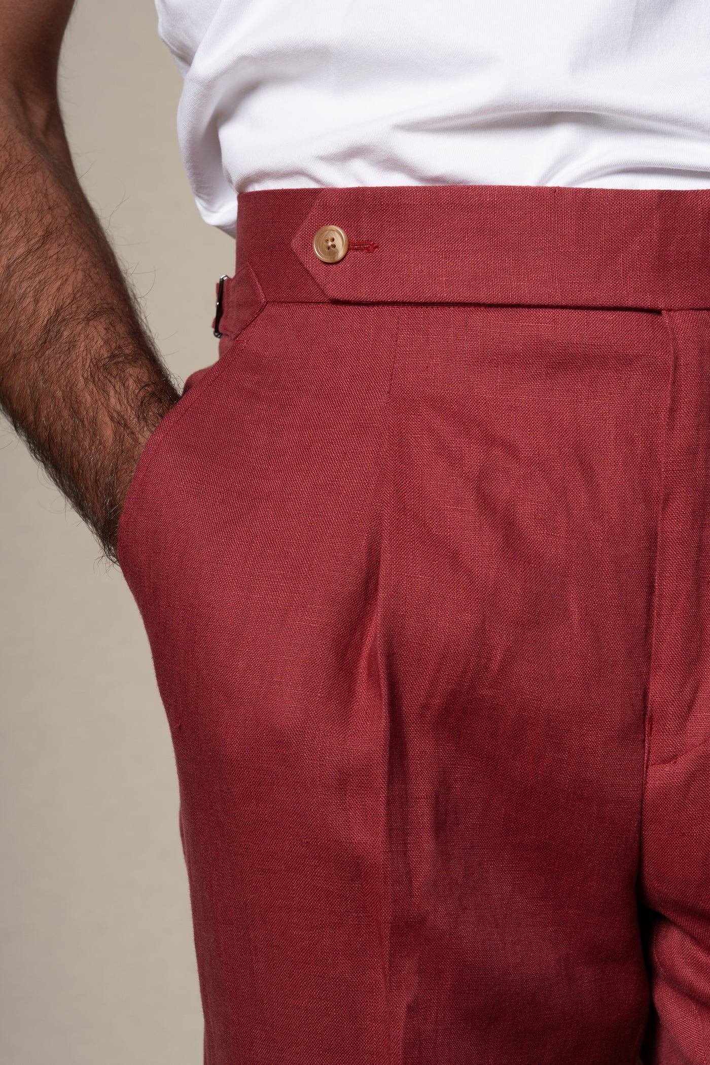 Strawberry Plain Linen Tailoring Pants — vista alternativa 2, BUND Costa Vice Spring Summer 26