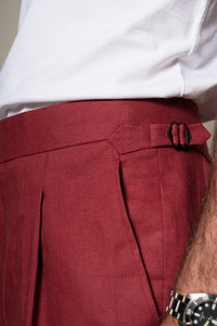 Strawberry Plain Linen Tailoring Pants — vista alternativa 3, BUND Costa Vice Spring Summer 26