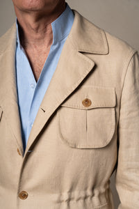 Camel Plain Linen Sahariana — vista alternativa 2, BUND Costa Vice Spring Summer 26