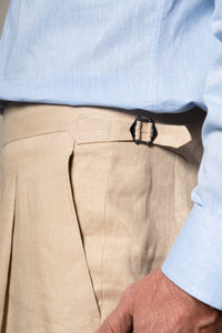 Beige Plain Linen Tailoring Pants — vista alternativa 3, BUND Costa Vice Spring Summer 26