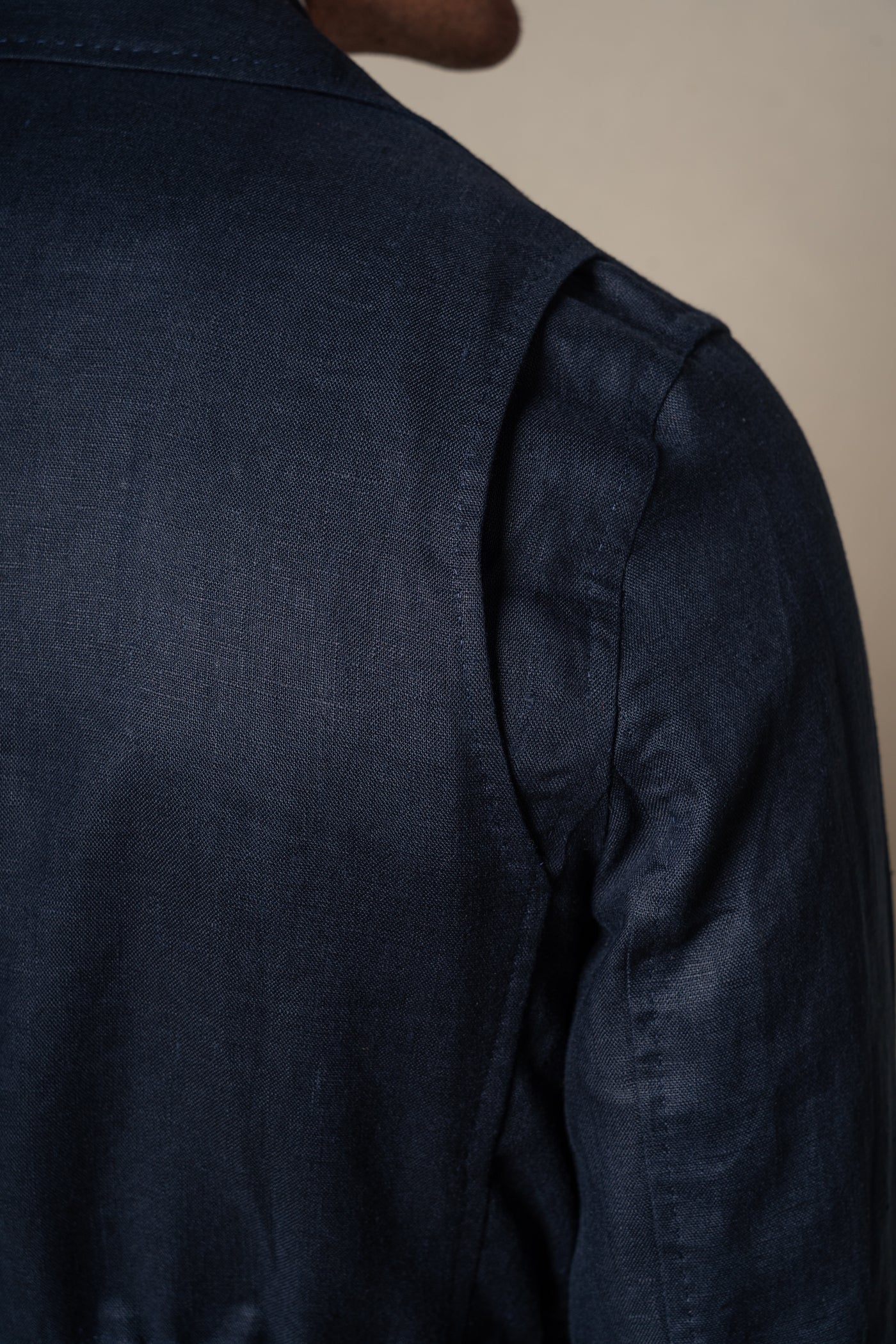 Dark Navy Plain Linen Sahariana — vista alternativa 7, BUND Costa Vice Spring Summer 26