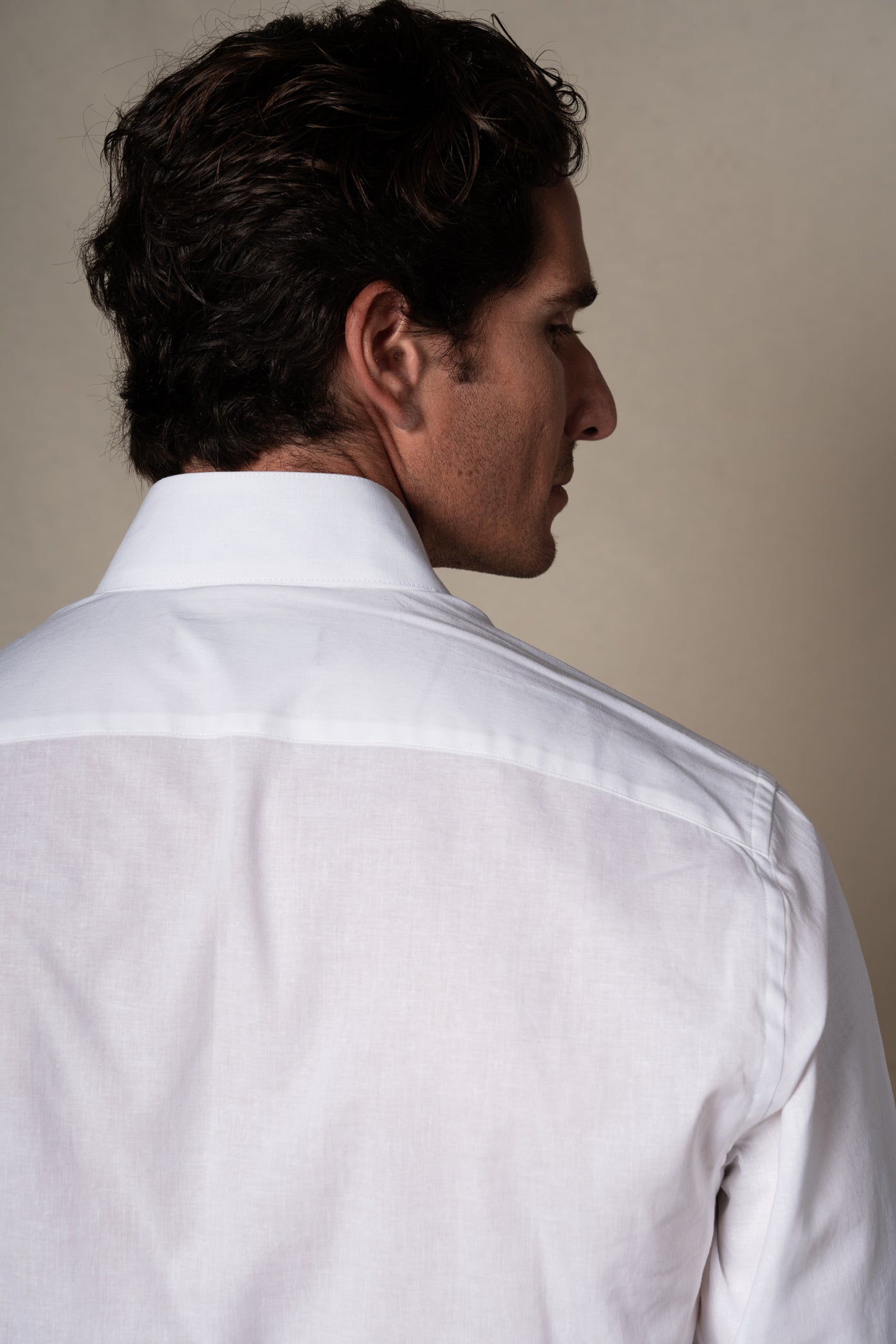 White Plain Mao Linen Casual Shirt — vista alternativa 5, BUND Costa Vice Spring Summer 26