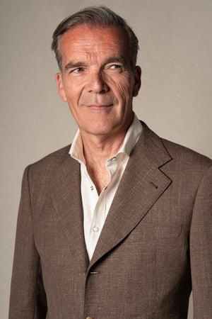 Brown Hopsack Tailoring Jacket — detalle del tejido, BUND Costa Vice SS26