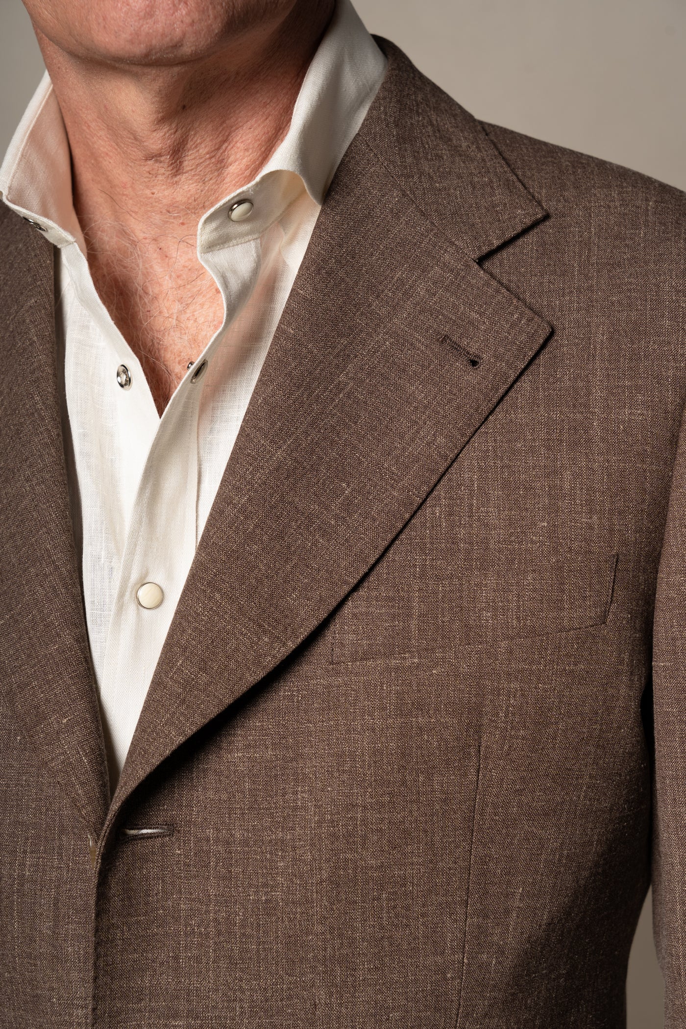 Brown Hopsack Tailoring Jacket — vista alternativa 2, BUND Costa Vice Spring Summer 26