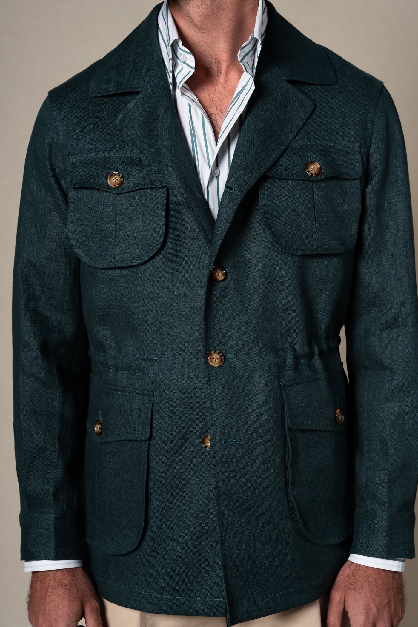 Green Plain Linen Sahariana — vista alternativa 2, BUND Costa Vice Spring Summer 26