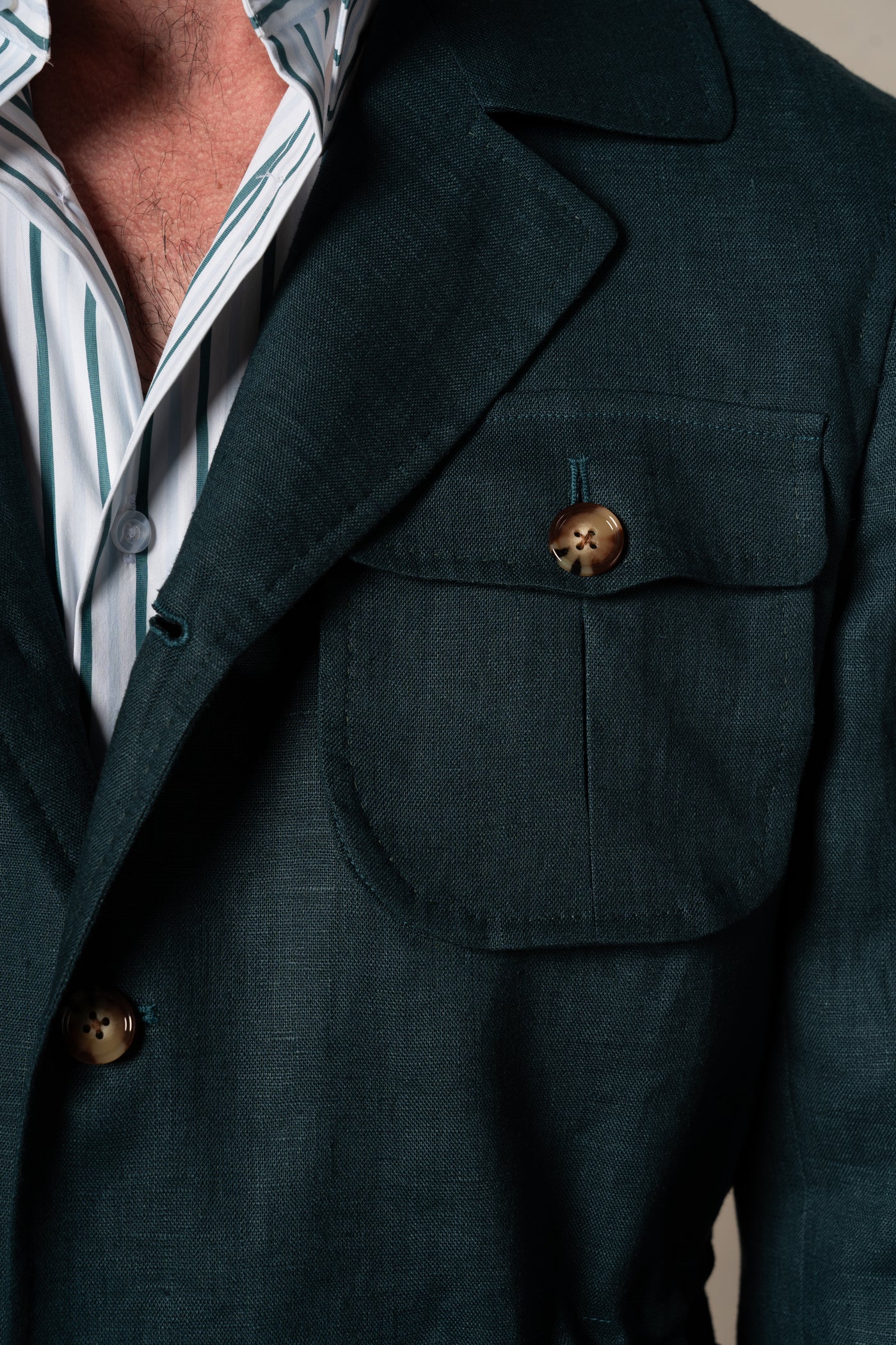 Green Plain Linen Sahariana — vista alternativa 3, BUND Costa Vice Spring Summer 26