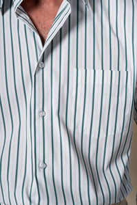 Olive Green Stripes Pocket Casual Shirt — vista alternativa 3, BUND Costa Vice Spring Summer 26