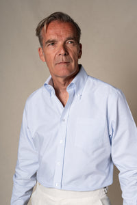 Blue Stripes Oxford Casual Shirt — detalle del tejido, BUND Costa Vice SS26