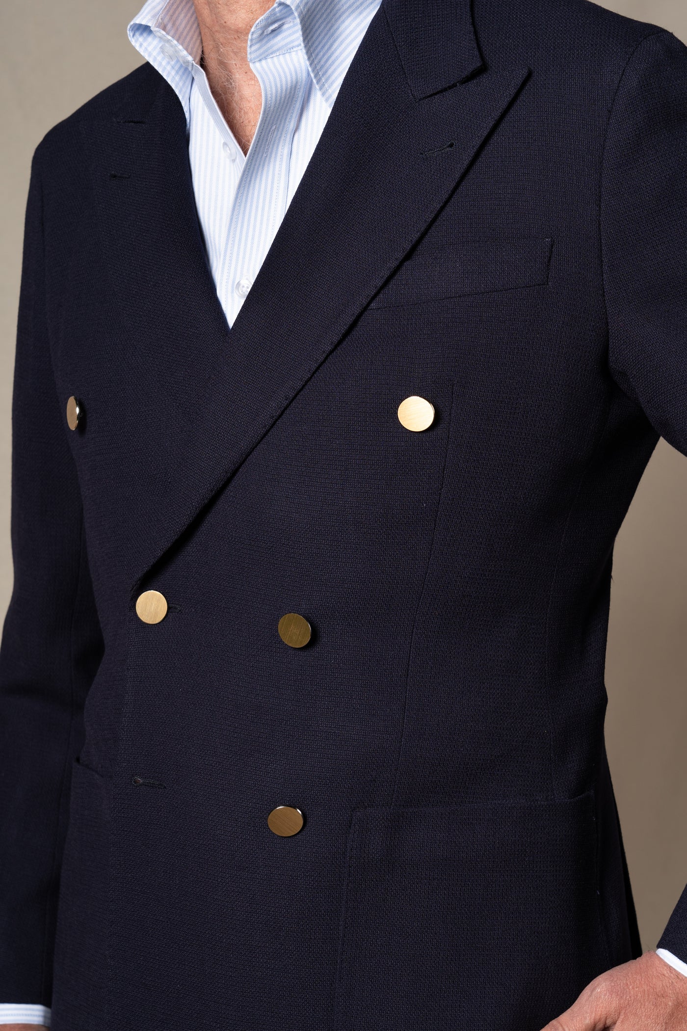 Dark Navy Plain Wool Tailoring Jacket — vista alternativa 2, BUND Costa Vice Spring Summer 26