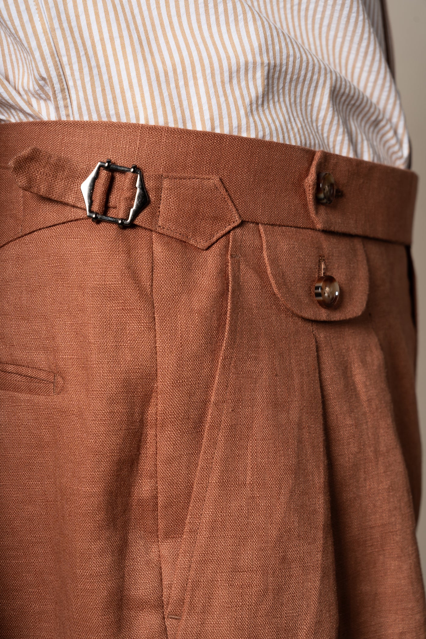 Orange Plain Linen Shorts — look completo BUND, Costa Vice Spring Summer 26