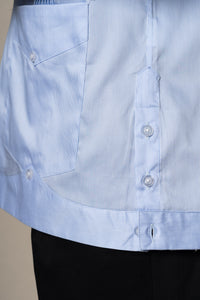 Light Blue Stripes Cotton Guayabera Shirt — vista alternativa 5, BUND Costa Vice Spring Summer 26