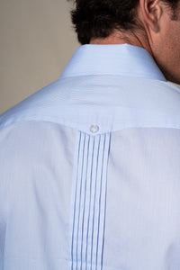 Light Blue Stripes Cotton Guayabera Shirt — vista alternativa 8, BUND Costa Vice Spring Summer 26