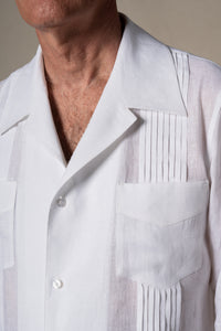 White Plain Linen Guayabera Shirt — vista alternativa 3, BUND Costa Vice Spring Summer 26